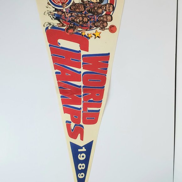 Basketball Detroit Pistons Bad Boys 1989 World Champs Banner Flag NBA - Picture 1 of 3